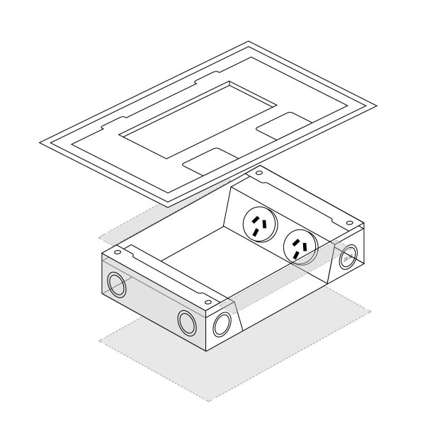 FFOB-290/70 2 X 10amp Auto Switched Outlets and 3 x Single Data