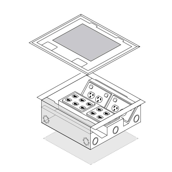 FFOB-340 4 X DGPO Outlet 12 Single Data Outlets