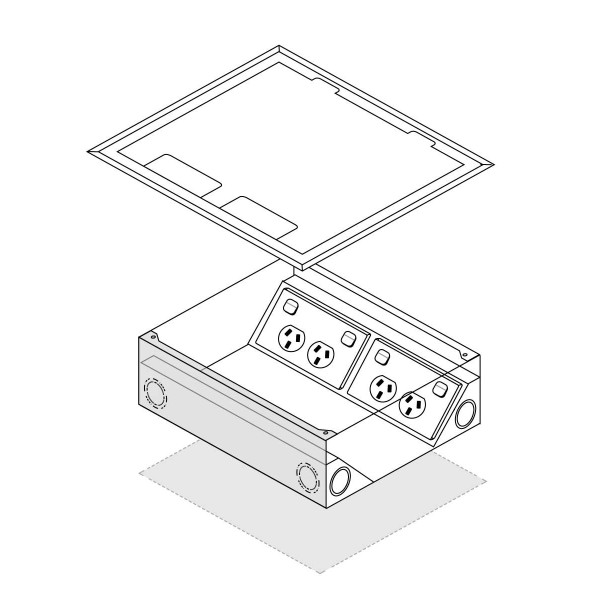 FFOB-340S 2 X DGPO Outlet 12 Single Data Outlets