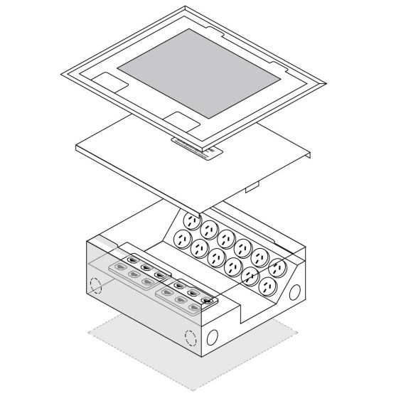 FFOB-340 12 X 10amp Auto Switched Outlet 12 X 10amp Auto Switched Outlet 12 Single Data Outlets