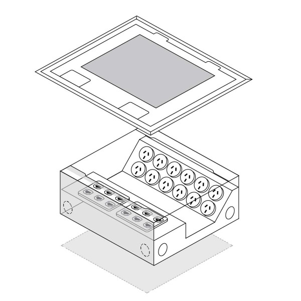 FFOB-340 12 X 10amp Auto Switched Outlet 12 X 10amp Auto Switched Outlet 12 Single Data Outlets