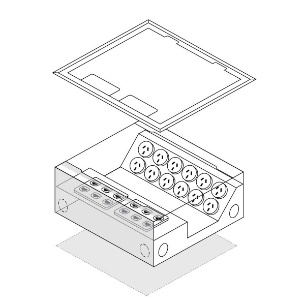 FFOB-340S 12 X 10amp Auto Switched Outlet 12 X 10amp Auto Switched Outlet 12 Single Data Outlets