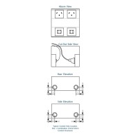 FFOB-522 2 x 10amp AUTO SWITCHED SQUARE GPO OUTLET 2 X SINGLE DATA