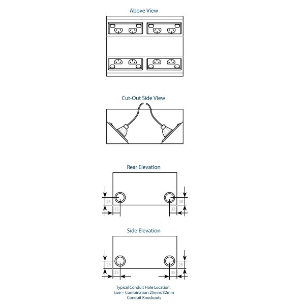 FFOB-550B 4 X 10amp DGPO OUTLET