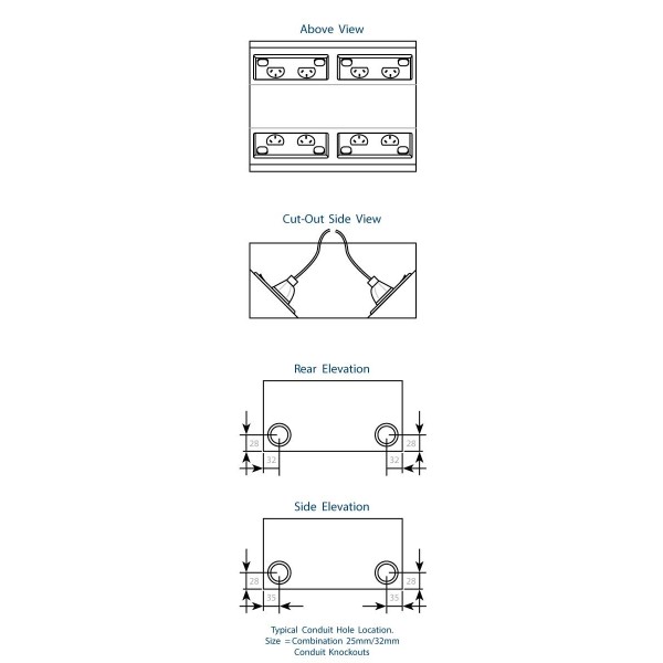 FFOB-550TU 4 X 10amp DGPO OUTLET