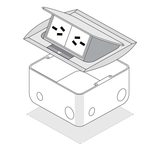 FFOB-122B  2 X 10Amp AUTO SWITCHED GPO OUTLET