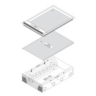 Stainless Tile Recessed Box, 8 x GPO + 8 Data | Cableduct