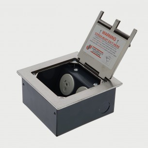 FOBSSF2PS67-SE - FFOB-143F Floor Box 2 x 10Amp Round Auto switched GPOs