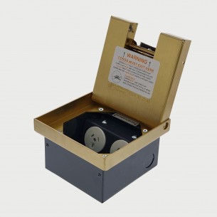 FOBBR19R2PS67 - FFOB-149B-2A Floor Box 2 x 10Amp Round Auto switched GPOs