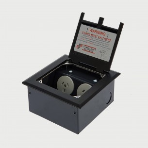 FOBSSBF2PS67 - FFOB-143BLK Floor Box 2 x 10Amp Round Auto switched GPOs