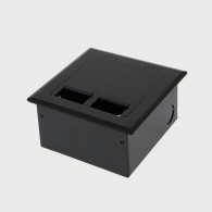FOBSSBF2PS67 - FFOB-143BLK Floor Box 2 x 10Amp Round Auto switched GPOs
