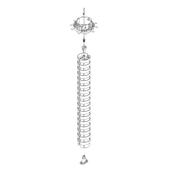 Pathfinder Vertical Cable Management – Ceiling Collar, Weighted Base, 2800mm