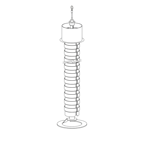 Pathfinder Vertical Cable Management – Ceiling Collar, Weighted Base, 2800mm