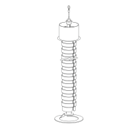 Pathfinder Vertical Cable Management – Ceiling Collar, Weighted Base, 2800mm