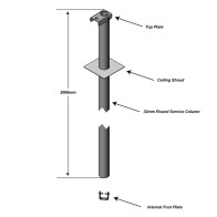 SP32 Round Service Column 32mm | Cableduct Systems