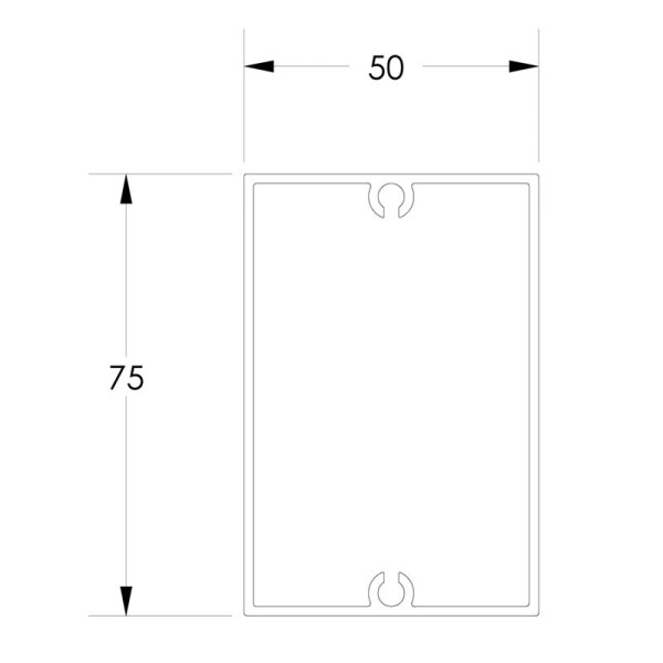 SP7550 Rectangular Service Column 75x50mm | Cableduct Systems