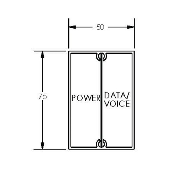 SP7550 Rectangular Service Column 75x50mm | Cableduct Systems