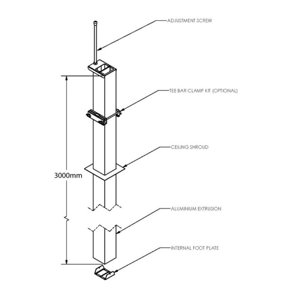 SP8080 Square Service Column 80x80mm | Cableduct Systems