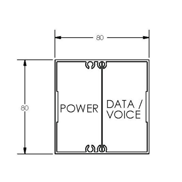 SP8080 Square Service Column 80x80mm | Cableduct Systems