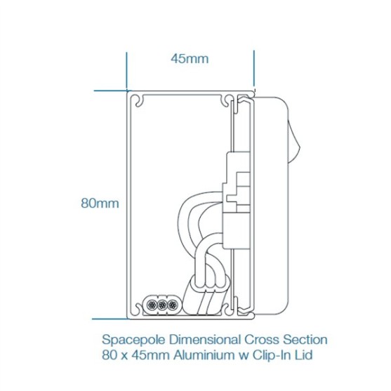 Space Pole 80x45mm Aluminium Service Column | Cableduct Systems