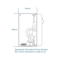 Space Pole 80x45mm Aluminium Service Column | Cableduct Systems