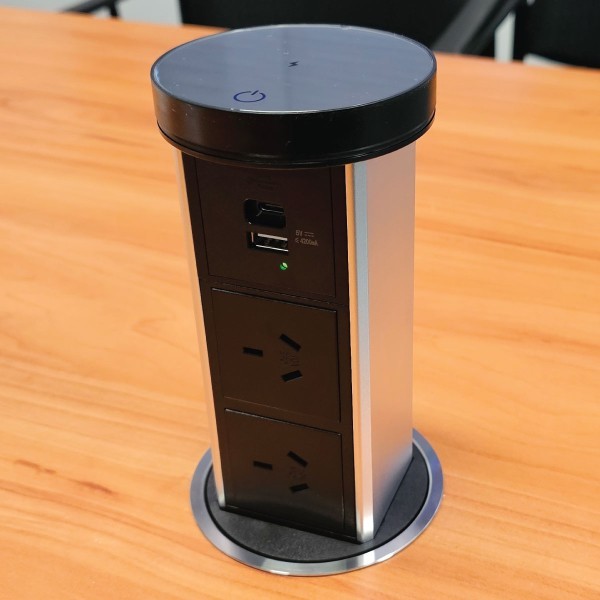 motorised pop up outlet silver raised