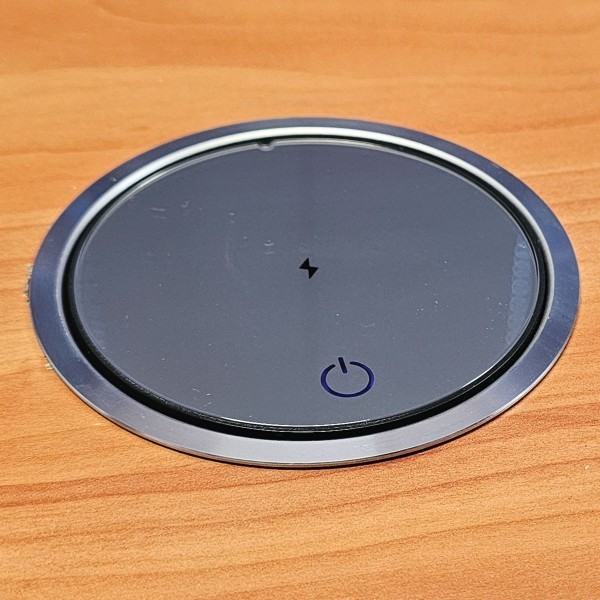 motorised pop up outlet silver closed