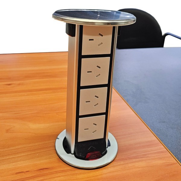 CDS4P Pull-Up Power Tower, 4 Auto-Switched Outlets | Cableduct Systems