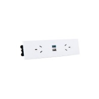 Quick Fit Auto-Switched Outlet with USB Fast Charging, White | Cableduct Systems