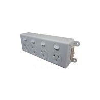 Soft Wired Quad Switched Outlet, White | Cableduct Systems