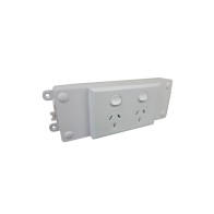 Soft Wired Double Switched Outlet, White | Cableduct Systems