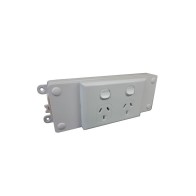 Soft Wired Double Switched Outlet, White | Cableduct Systems