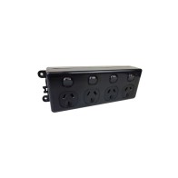 Soft Wired Quad Switched Outlet, Black | Cableduct Systems