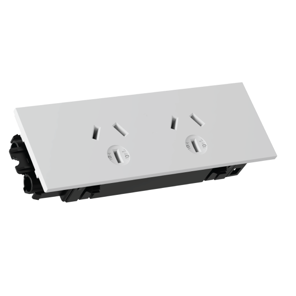 Double GPO Quick Fit Outlet | Cableduct Systems