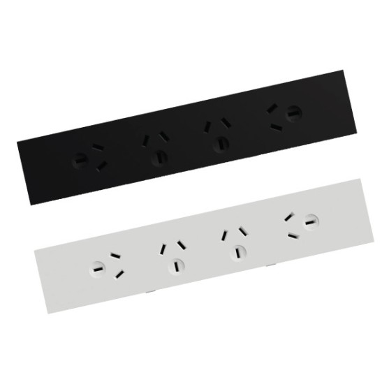 Quad GPO Quick Fit Outlet, Removable Tile | Cableduct Systems