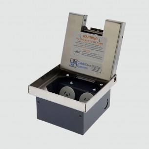 FOBSS19R2PS67 - FFOB-149/2A Floor Box 2 x 10Amp Round Auto switched GPOs