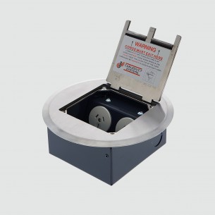 FOBCSSF2PS67 - FFOB-143R Floor Box 2 x 10Amp Round Auto switched GPOs