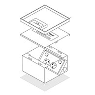 FFOB-149/2P Floor Box 2 x 10Amp Round Auto switched GPOs