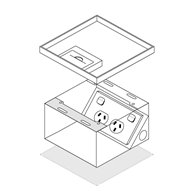 FFOB-149/2P Floor Box 2 x 10Amp Round Auto switched GPOs