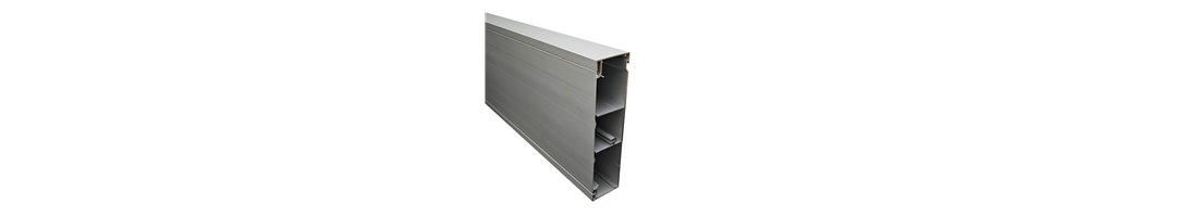 50x200mm Skirting Duct – Natural Anodised | 3 Channel | Cableaway