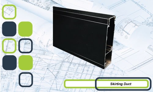 40x150mm Skirting Duct – Black Satin | Body, Lids & Accessories | Cableaway