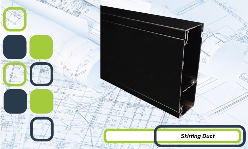 50x150mm Skirting Duct – Black Satin | Body, Lids & Accessories | Cableaway