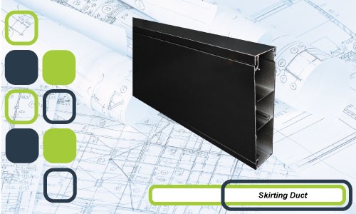 50x200mm Skirting Duct – Black Satin | Body, Lids & Accessories | Cableaway