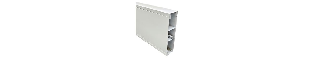 50x200mm Skirting Duct – Pearl White | 3 Channel | Cableaway