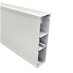 50x200mm Skirting Duct – Pearl White | 3 Channel | Cableaway