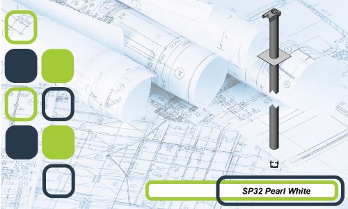 SP32 SERIES ROUND SERVICE COLUMN PEARL WHITE
