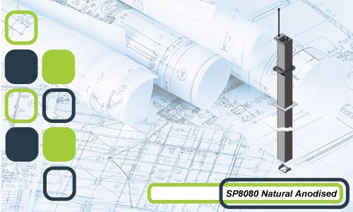 SP8080 SERIES SERVICE COLUMN NATURAL ANODISED