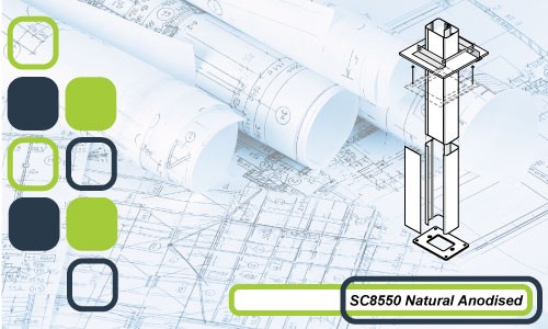 SC8550 SERIES SERVICE COLUMN NATURAL ANODISED